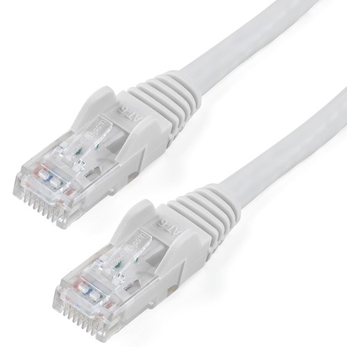 StarTech 75ft CAT6 Ethernet Cable - White CAT 6 Gigabit Ethernet Wire -650MHz 100W PoE RJ45 UTP Network/Patch Cord Snagless w/Strain Relief Fluke Tested/Wiring is UL Certified/TIA