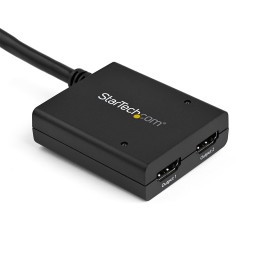 StarTech 4K HDMI Splitter 1 In 2 Out - 4K 30Hz HDMI 1.4 2 Port Video Splitter Box -with high speed HDMI cable, USB power cable
