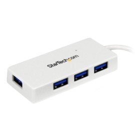 StarTech 4 Port USB 3.0 Hub - Multi Port USB Hub w/ Built-in Cable - Powered USB 3.0 Extender for Your Laptop