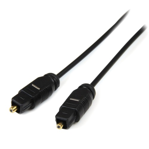 StarTech 10 ft. (3 m) Digital Optical Audio Cable - Toslink Digital Optical SPDIF - Ultra-Thin - Male/Male - Optical Audio Cable