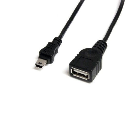 StarTech 1 ft Mini USB 2.0 Cable - USB A to Mini B F/M