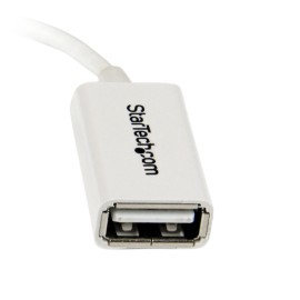 StarTech 5in White Micro USB to USB OTG Host Adapter M/F - Micro USB Male to USB A Female On-The-Go Host Cable Adapter