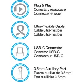Naztech USB Type-C and 3.5mm Audio and Charge Adapter