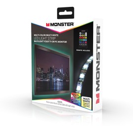 Monster Smart Illuminessence Indoor Led Usb-Powered Multi-Color Sound-Reactive Light Strip With Remote, 6.5 Feet