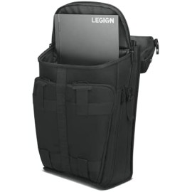 Lenovo Legion Active Gaming Backpack, 17" Laptop Compartment, Extra-Durable & Water Resistant, Trolly Strap, Water Bottle Pocket, Made with Recycled Materials, GX41C86982, Black