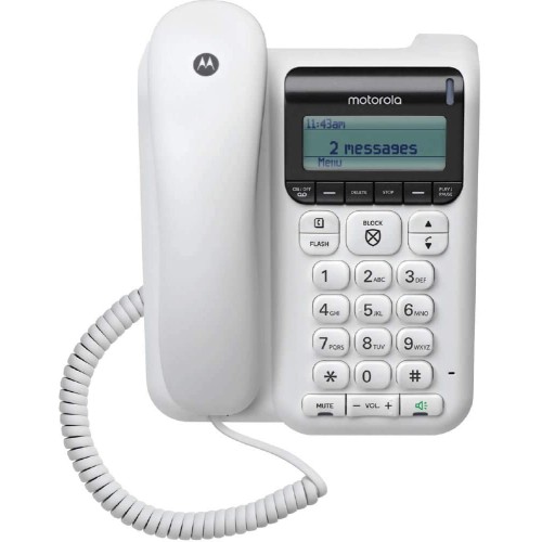Motorola Ct610 Corded Telephone With Answering Machine And Advanced Call Blocking