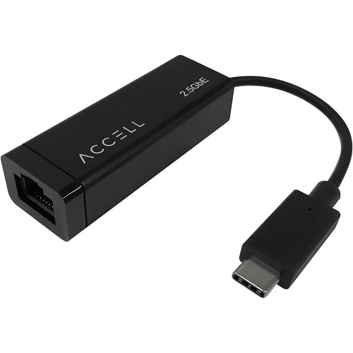 Accell USB-C to 2.5G Ethernet Adapter - USB Type C to RJ45 2.5Gbps high Speed LAN Converter, Compatible with Windows, Mac, Thunderbolt 3, USB 3. 0 (U187B-007B-2)