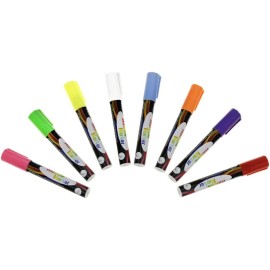 8 Pack Chalk Marker Pen Dry Erase Markers 6mm Reversible Bullet & Chisel  Tip Fluorescent Markers Highlighters for LED Menu Board Bistro Board AD