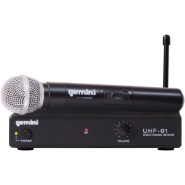 Gemini, 1 Professional Audio DJ Equipment Superior Single Channel Wireless UHF System and Handheld Microphone with 150ft Opereating Range, (UHF-01M F3)