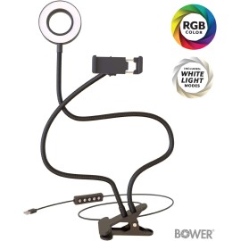 Bower 24-In. Flexible White And Rgb Ring Light With Smartphone Holder