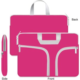 HESTECH Laptop case 14 inch,Chromebook Sleeve Cover,Neoprene Protective Carrying Bag for 14-15.6" Hot Pink