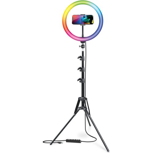 Bower Rgb Selfie Ring Light Studio Kit With Wireless Remote Control And Tripod (12-In.)