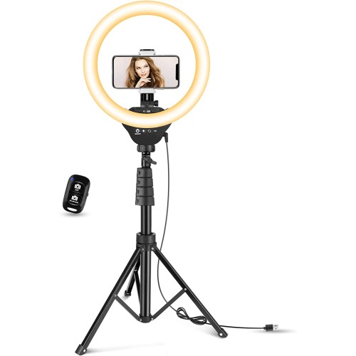 12” LED Ring Light with Stand and Phone Holder, Aureday Video Light 3000K-6000K Dimmable Selfie Ringlight for YouTube Video/Live Stream/Makeup