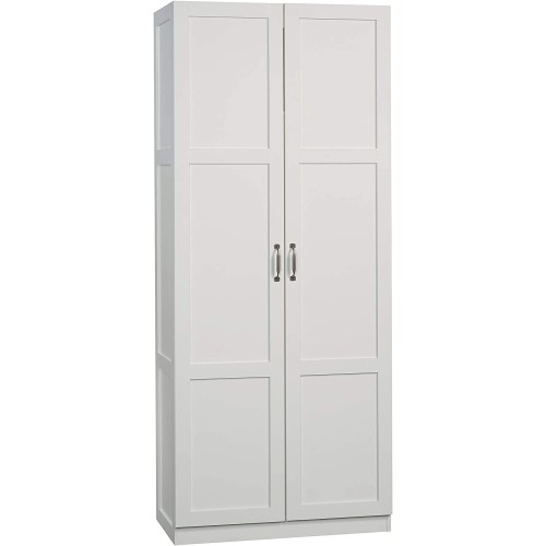 Sauder Select Storage Cabinet, L: 29.61" x W: 16.02" x H: 71.50", Soft White finish