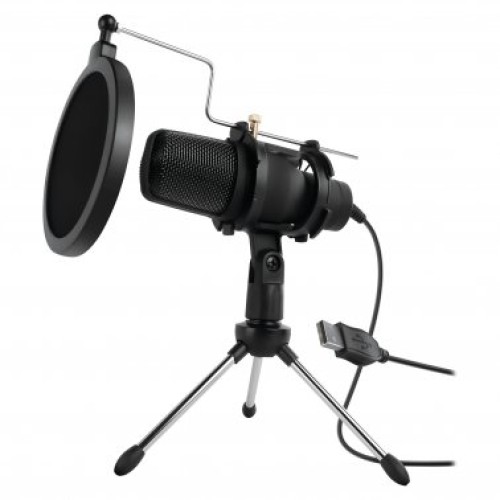 Hypergear Sound Advantage Condenser Pro-Audio Wired Tabletop Microphone With Tripod Base, Shock Mount, And Pop Filter