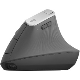 Logitech MX Vertical - Vertical mouse - ergonomic - optical - 6 buttons - wireless, wired - Bluetooth, 2.4 GHz - USB wireless receiver - graphite