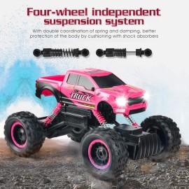 DOUBLE E RC Cars for Girls Newest 1:12 Scale Remote Control Car with Rechargeable Batteries and Dual Motors Off Road RC Trucks (Pink)