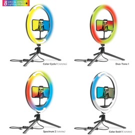 Bower WA-RGB10TT 10-in. RGB Selfie Desktop Ring Light Studio Kit
