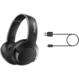 Philips BASS+ SHB3175 Wireless Headphones, up to 12 Hours of Playtime - Matte Black