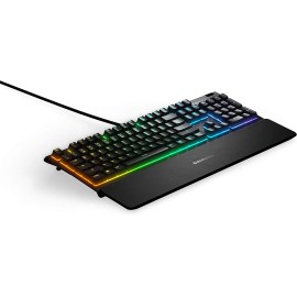SteelSeries Apex 3 RGB Gaming Keyboard 10-Zone RGB Illumination – IP32 Water Resistant (Whisper Quiet Gaming Switch)