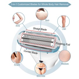 Brori Electric Razor, Womens Shaver Bikini Trimmer Body Hair Removal