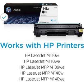 HP 141A Black Original Toner Cartridge | Works with HP LaserJet M110 Series, HP LaserJet MFP M139, M140 Series | W1410A