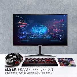 ViewSonic Omni VX2418C 24-Inch Curved 1080p 1ms 165Hz Gaming Monitor with AMD FreeSync Premium, Eye Care, HDMI and DisplayPort
