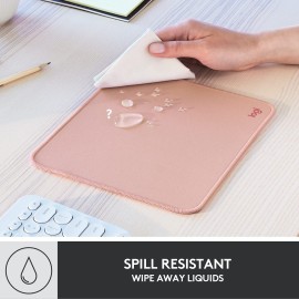 Logitech Studio Series - Keyboard and mouse pad - anti-slip rubber base, easy gliding, spill-resistant surface - dark rose