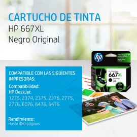 HP 667XL Black Ink cartridge