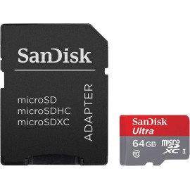 SanDisk Ultra - Flash memory card (microSDXC to SD adapter included) - 64 GB - A1 / UHS-I U1 / Class10 - microSDXC UHS-I