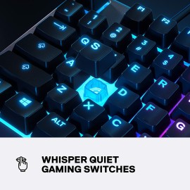 SteelSeries Apex 3 RGB Gaming Keyboard 10-Zone RGB Illumination – IP32 Water Resistant (Whisper Quiet Gaming Switch)