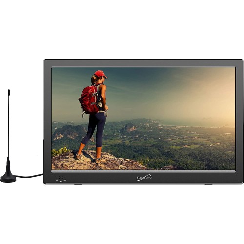 SuperSonic SC-2813 13" Portable Widescreen LED TV with USB/SD Inputs, HDMI, FM Radio, Rechargeable Battery and AC/DC Compatible for Home, RVs, Boats, Camping