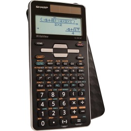 Sharp 16-Digit Advanced Scientific Calculator with WriteView 4 Line Display, Battery and Solar Hybrid Powered LCD Display, Black & White, Black and Silver