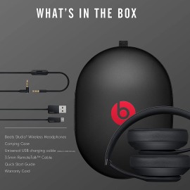Beats Studio3 Wireless Noise Cancelling Over-Ear Headphones - Apple W1 Headphone Chip, Class 1 Matte Black