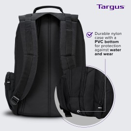 Targus Laptop Backpack for Laptops up to 16-inches Water Resistant Travel Backpack for Business Commuters School Bag College Computer Backpack for Men/Women Large Backpack Travel Gifts, Black (CVR600)