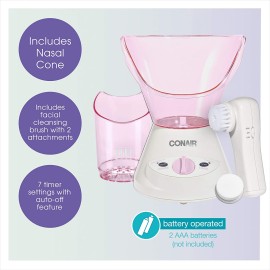 Conair  True Glow by Conair Gentle Mist Moisturizing Facial Steamer with Cleansing Brush