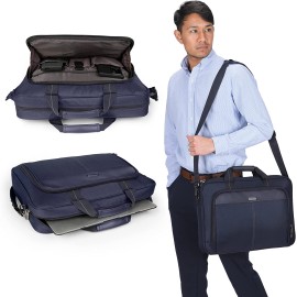 Targus Laptop Bag — Blue 15.6" Classic Slim Briefcase Messenger Bag, Spacious, Ergonomic