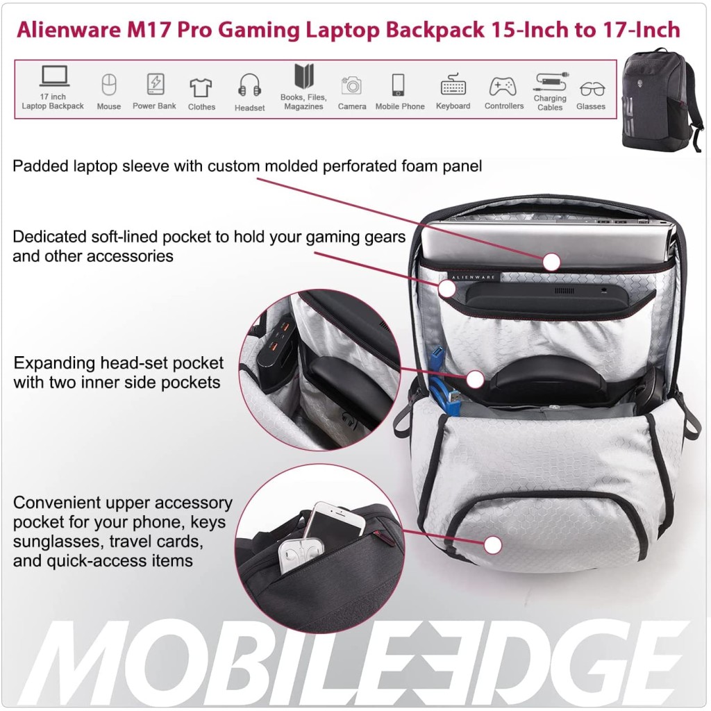 Alienware 15-In. To 17-In. M17 Elite Backpack - MBLAWM17BPE