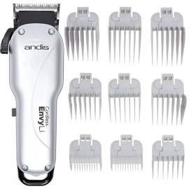 Andis 73000 Envy Cordless Lithium Ion Adjustable Blade Clipper, Grey, 15 Piece Set