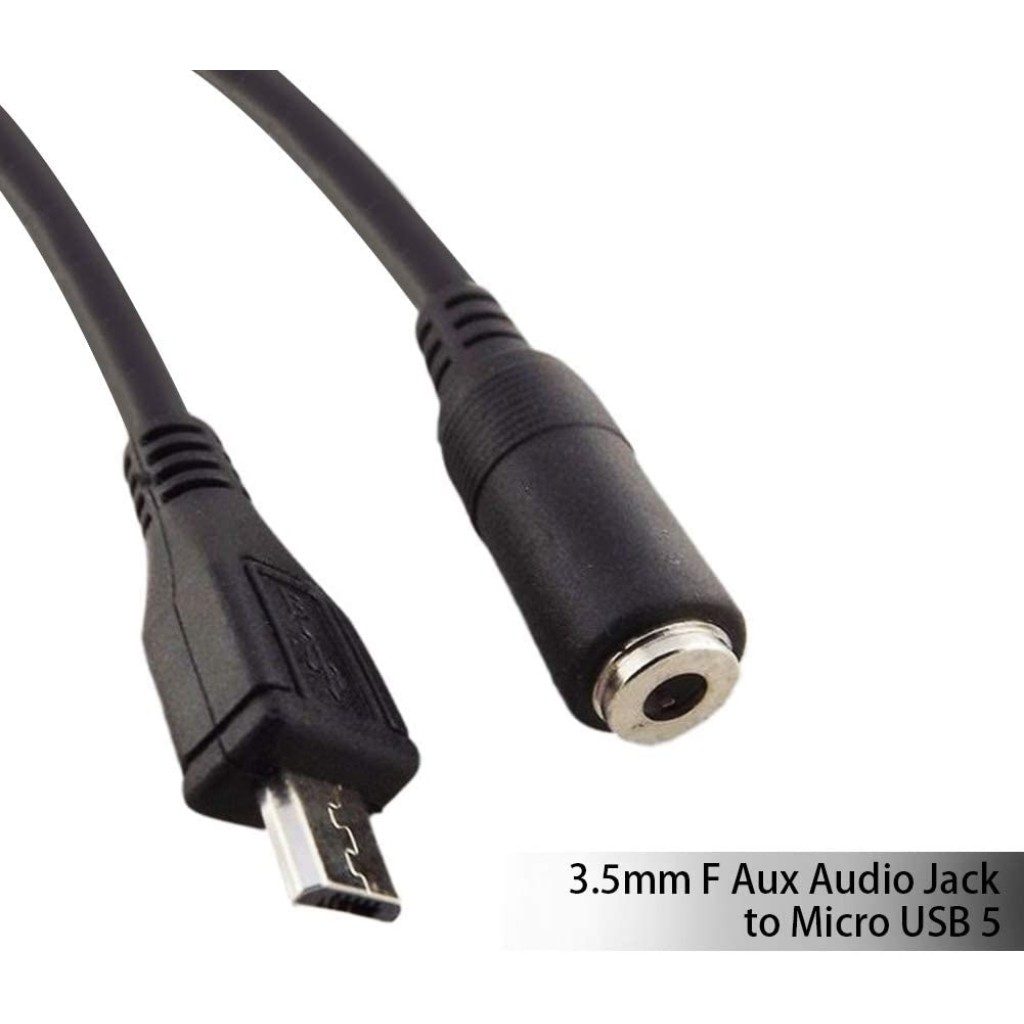 BlastCase Sync 3.5mm F Aux Audio Jack to Micro USB 5 Pin Male Converter ...