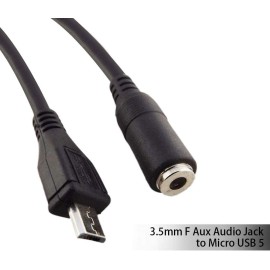 BlastCase Sync 3.5mm F Aux Audio Jack to Micro USB 5 Pin Male Converter Audio Cable