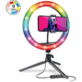 Bower WA-RGB10TT 10-in. RGB Selfie Desktop Ring Light Studio Kit