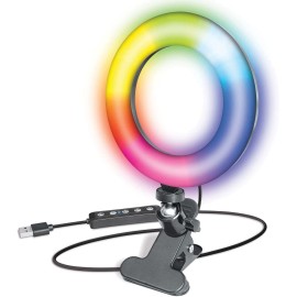 Bower WA-RGB6CLIP 6-in. Clip-On LED Selfie Ring Light, Black