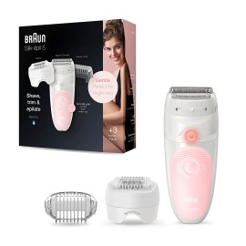 Braun Epilator Silk-épil 5 5-620, Hair Removal for Women, Shaver & Trimmer, Cordless, Rechargeable, Wet & Dry , 6 Piece Set