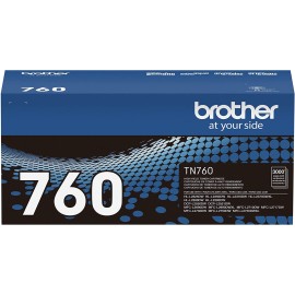 Brother Genuine TN760 High Yield Black Toner Cartridge with approximately 3,000 page yield/cartridge