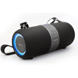 Dolphin LX60 Rechargeable Party Speaker - Wireless Portable Bluetooth Speakers with Multicolor LED Lights & Carrying Strap - IPX6 Waterproof Audio Device with USB Drive Mp3 Player, MicroSD Card Slot