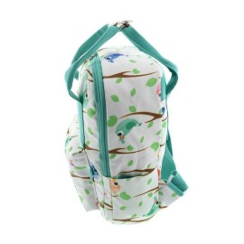 Durable polyester - Color Printed design with aqua accents - Internal padded notebook sleeve with elastic Velcro fastener