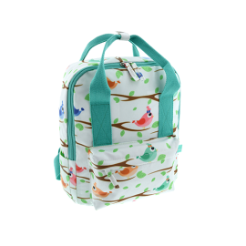 Durable polyester - Color Printed design with aqua accents - Internal padded notebook sleeve with elastic Velcro fastener