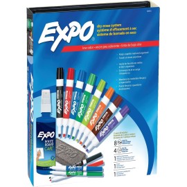 EXPO 80054 Low-Odor Dry Erase Markers, Chisel Tip, Assorted Colors, 15-Piece Set