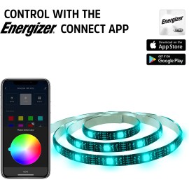 Energizer Connect Smart Wi-Fi Dimmable Bright White And Multicolor Led Light Strip, 6.56 Feet